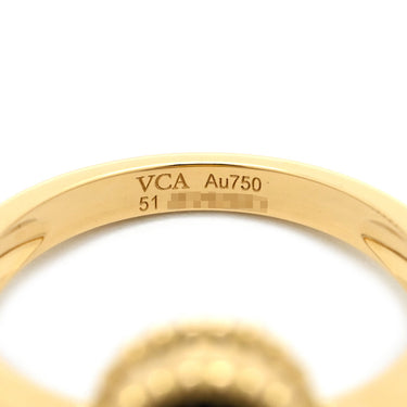 ヴァンクリーフアーペル Van Cleef & Arpels ヴィンテージ アルハンブラ VCARA41000 ブラックXイエローゴールド K18YG ダイヤモンド オニキス #51(JP11) リング 指輪 1Pダイヤ オニキス 11号