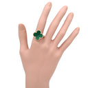 ヴァンクリーフアーペル Van Cleef & Arpels マジック アルハンブラ VCAR03AV00 グリーン×イエローゴールド K18YG マラカイト #57(JP17) リング 指輪 Au750 18金 マラカイト 16号
