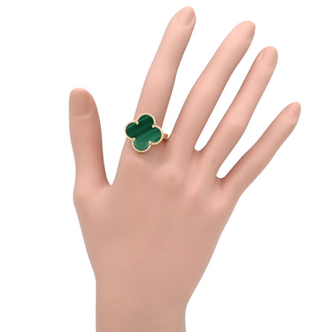 ヴァンクリーフアーペル Van Cleef & Arpels マジック アルハンブラ VCAR03AV00 グリーン×イエローゴールド K18YG マラカイト #57(JP17) リング 指輪 Au750 18金 マラカイト 16号