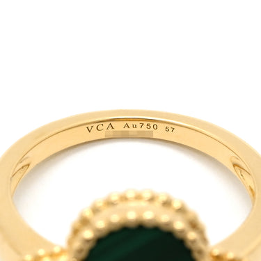 ヴァンクリーフアーペル Van Cleef & Arpels マジック アルハンブラ VCAR03AV00 グリーン×イエローゴールド K18YG マラカイト #57(JP17) リング 指輪 Au750 18金 マラカイト 16号
