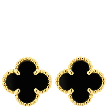ヴァンクリーフアーペル Van Cleef & Arpels スウィート アルハンブラ VCARA44900 ブラック×イエローゴールド K18YG オニキス ピアス 黒 オニキス Au750 18K 両耳用