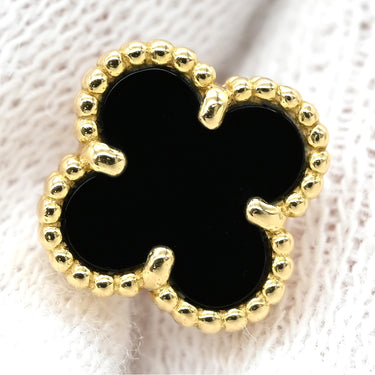 ヴァンクリーフアーペル Van Cleef & Arpels スウィート アルハンブラ VCARA44900 ブラック×イエローゴールド K18YG オニキス ピアス 黒 オニキス Au750 18K 両耳用