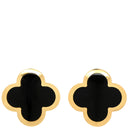 ヴァンクリーフアーペル Van Cleef & Arpels ピュア アルハンブラ VCARB14000 ブラック×イエローゴールド K18YG オニキス ピアス 黒 オニキス Au750 18K 両耳用
