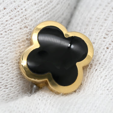 ヴァンクリーフアーペル Van Cleef & Arpels ピュア アルハンブラ VCARB14000 ブラック×イエローゴールド K18YG オニキス ピアス 黒 オニキス Au750 18K 両耳用