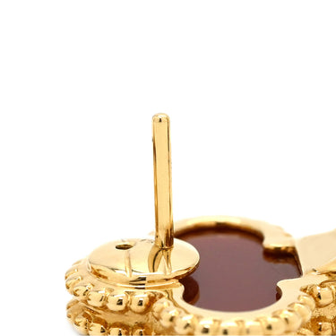ヴァンクリーフアーペル Van Cleef & Arpels ヴィンテージ アルハンブラ VCARD40400 レッド×イエローゴールド K18YG カーネリアン ピアス 赤 750 18K 18金 カーネリアン 紅玉髄