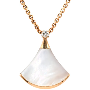 ブルガリ BVLGARI ディーヴァ ドリーム 359986 ホワイトXピンクゴールド K18PG ダイヤモンド マザーオブパール ネックレス 750 18K 18金 RG 白 1Pダイヤ