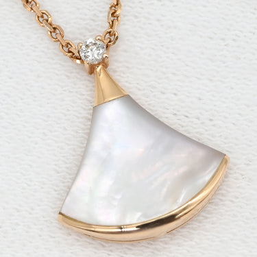 ブルガリ BVLGARI ディーヴァ ドリーム 359986 ホワイトXピンクゴールド K18PG ダイヤモンド マザーオブパール ネックレス 750 18K 18金 RG 白 1Pダイヤ