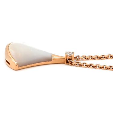 ブルガリ BVLGARI ディーヴァ ドリーム 359986 ホワイトXピンクゴールド K18PG ダイヤモンド マザーオブパール ネックレス 750 18K 18金 RG 白 1Pダイヤ