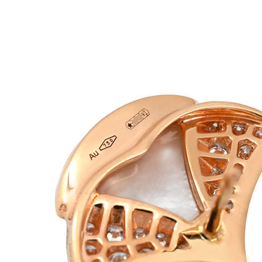 ブルガリ BVLGARI ディーヴァ ドリーム ダイヤ ホワイト×ピンクゴールド K18PG ダイヤモンド マザーオブパール ピアス 18K 750PG 18金 パール シェル