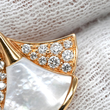 ブルガリ BVLGARI ディーヴァ ドリーム ダイヤ ホワイト×ピンクゴールド K18PG ダイヤモンド マザーオブパール ピアス 18K 750PG 18金 パール シェル