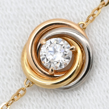 カルティエ Cartier トリニティ ダイヤ イエローゴールド×ピンクゴールド×ホワイトゴールド K18YG K18PG K18WG ダイヤモンド #15 ブレスレット 1石 1粒 3カラー 750 18金