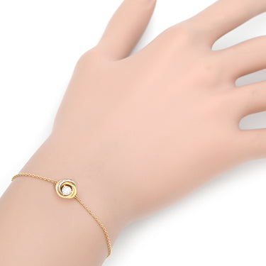カルティエ Cartier トリニティ ダイヤ イエローゴールド×ピンクゴールド×ホワイトゴールド K18YG K18PG K18WG ダイヤモンド #15 ブレスレット 1石 1粒 3カラー 750 18金