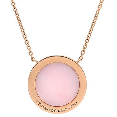 ティファニー Tiffany & Co Tトゥー サークル ダイヤ ピンクオパール ピンク×ローズゴールド K18PG ダイヤモンド ピンクオパール ネックレス ピンクゴールド T＆Co. Au750 18K ピンク 丸型 ラウンド