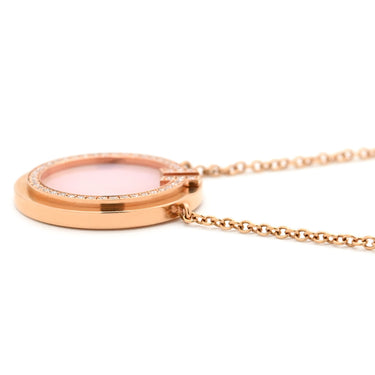 ティファニー Tiffany & Co Tトゥー サークル ダイヤ ピンクオパール ピンク×ローズゴールド K18PG ダイヤモンド ピンクオパール ネックレス ピンクゴールド T＆Co. Au750 18K ピンク 丸型 ラウンド