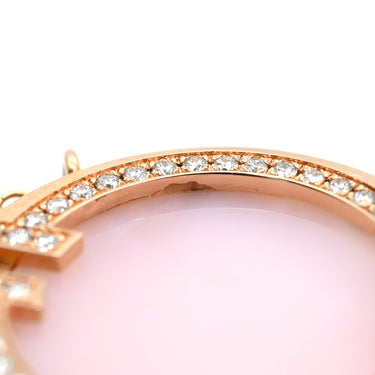 ティファニー Tiffany & Co Tトゥー サークル ダイヤ ピンクオパール ピンク×ローズゴールド K18PG ダイヤモンド ピンクオパール ネックレス ピンクゴールド T＆Co. Au750 18K ピンク 丸型 ラウンド
