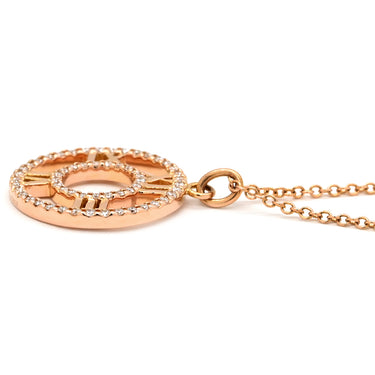 ティファニー Tiffany & Co アトラス オープン メダリオン ダイヤモンド ローズゴールド K18PG ダイヤモンド ネックレス T&Co. K18PG Au750 18K 18金