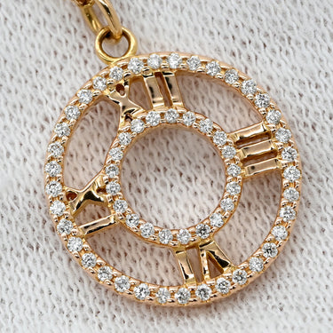 ティファニー Tiffany & Co アトラス オープン メダリオン ダイヤモンド ローズゴールド K18PG ダイヤモンド ネックレス T&Co. K18PG Au750 18K 18金