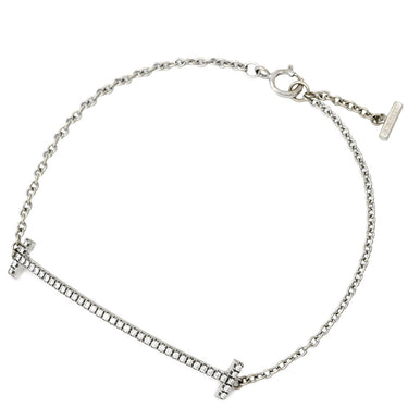 ティファニー Tiffany & Co Tスマイル スモール ホワイトゴールド K18WG ダイヤモンド ブレスレット T＆Co. Au750 18K WG ダイヤモンド