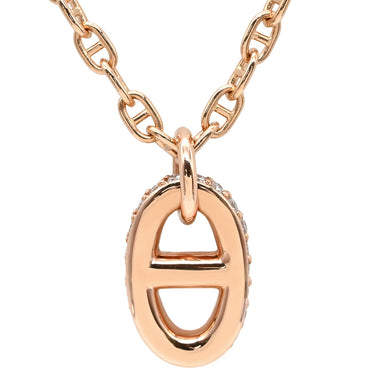 エルメス HERMES ファランドール PM ダイヤ H221303B ローズゴールド K18PG ダイヤモンド ST ネックレス ピンクゴールド K18 750 シェーヌダンクル