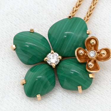 ショーメ CHAUMET オルタンシア エデン 083144-000 グリーン×ピンクゴールド K18PG ダイヤモンド マラカイト ネックレス 緑 K18 750 PG ダイヤモンド マラカイト