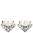 ショーメ CHAUMET エグレット 085046 パールホワイト×ホワイトゴールド K18WG ダイヤモンド パール ピアス 18K WG ダイヤモンド 14P 14石 パール