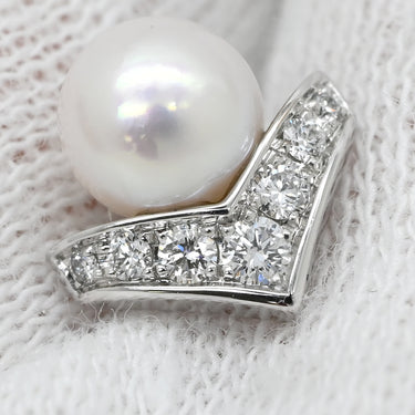 ショーメ CHAUMET エグレット 085046 パールホワイト×ホワイトゴールド K18WG ダイヤモンド パール ピアス 18K WG ダイヤモンド 14P 14石 パール