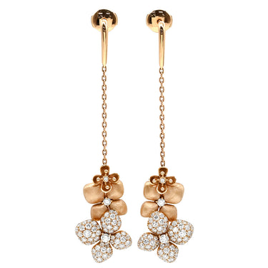 ショーメ CHAUMET オルタンシア アストル ドール ドロップ 083139-000 ピンクゴールド K18PG ダイヤモンド ピアス Au750 18K アジサイ 紫陽花モチーフ