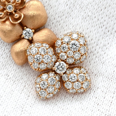 ショーメ CHAUMET オルタンシア アストル ドール ドロップ 083139-000 ピンクゴールド K18PG ダイヤモンド ピアス Au750 18K アジサイ 紫陽花モチーフ