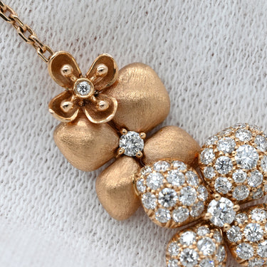 ショーメ CHAUMET オルタンシア アストル ドール ドロップ 083139-000 ピンクゴールド K18PG ダイヤモンド ピアス Au750 18K アジサイ 紫陽花モチーフ