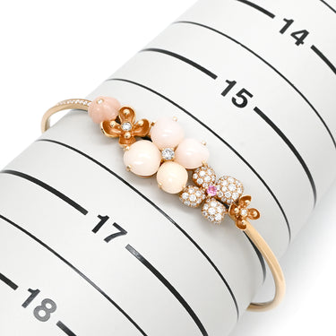 ショーメ CHAUMET オルタンシア オーブ ロゼ ピンク×ピンクゴールド K18PG ダイヤモンド ピンクサファイア ピンクオパール エンジェルスキンコーラル ブレスレット ピンク 750 PG ダイヤ サファイア オパール エンジェルスキン