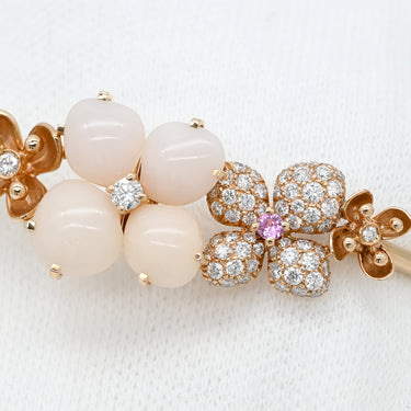 ショーメ CHAUMET オルタンシア オーブ ロゼ ピンク×ピンクゴールド K18PG ダイヤモンド ピンクサファイア ピンクオパール エンジェルスキンコーラル ブレスレット ピンク 750 PG ダイヤ サファイア オパール エンジェルスキン