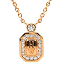 ハリーウィンストン Harry Winston HWロゴ ダイヤペンダント PEDRRD16HWL ピンクゴールド K18PG ダイヤモンド ネックレス AU750 18K PG