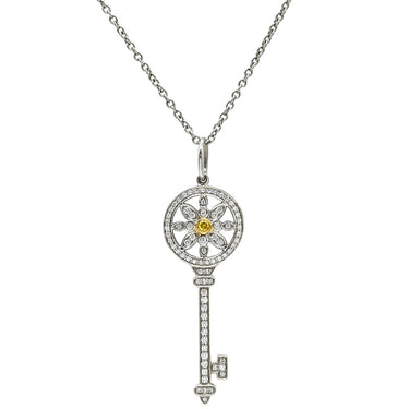 ティファニー Tiffany & Co デイジー キー ペンダント プラチナシルバー×イエローゴールド Pt950 K18YG ダイヤモンド ネックレス プラチナ K18 YG ダイヤモンド 鍵