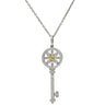 ティファニー Tiffany & Co デイジー キー ペンダント プラチナシルバー×イエローゴールド Pt950 K18YG ダイヤモンド ネックレス プラチナ K18 YG ダイヤモンド 鍵