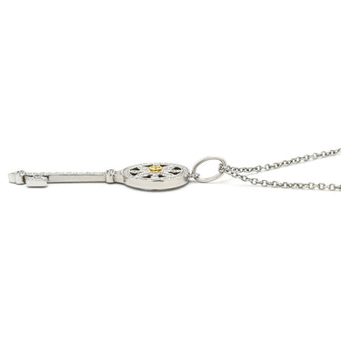 ティファニー Tiffany & Co デイジー キー ペンダント プラチナシルバー×イエローゴールド Pt950 K18YG ダイヤモンド ネックレス プラチナ K18 YG ダイヤモンド 鍵