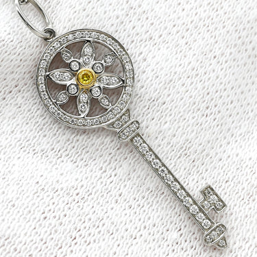 ティファニー Tiffany & Co デイジー キー ペンダント プラチナシルバー×イエローゴールド Pt950 K18YG ダイヤモンド ネックレス プラチナ K18 YG ダイヤモンド 鍵