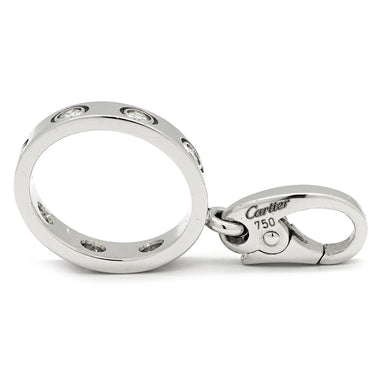 カルティエ Cartier ラブチャーム フルダイヤ ホワイトゴールド K18WG ダイヤモンド ペンダントトップ 750WG 18K ネックレストップ 6石
