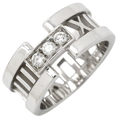 ティファニー Tiffany & Co アトラス オープン 3Pダイヤ ホワイゴールド K18YG ダイヤモンド リング 指輪 T&Co. 18K 750 WG 3石 ダイヤモンド 12.5号