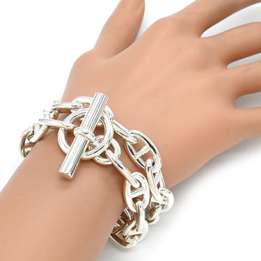 エルメス HERMES シェーヌダンクル GM シルバー シルバー925 ネックレス スターリングシルバー AG925 31コマ 2連ブレス