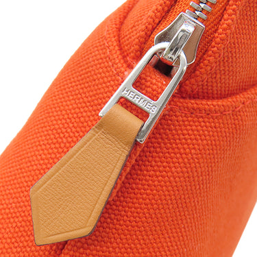 エルメス HERMES ボリードポーチ ミニミニ H103772M オランジュフー コットン アニョーミロ ポーチ シルバー金具 バス用ポーチ 化粧ポーチ 小物入れ