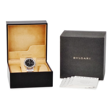 腕時計 ブルガリ BVLGARI ブルガリブルガリ クロノグラフ BB38SSCH 自動巻き メンズ OH済 ブラック スモールセコンド デイト
