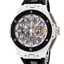 腕時計 ウブロ HUBLOT ビッグバン フェラーリ ホワイトセラミック カーボン 401.HQ.0121.VR 自動巻き メンズ コラボ スケルトン 限定
