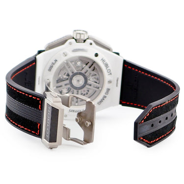 腕時計 ウブロ HUBLOT ビッグバン フェラーリ ホワイトセラミック カーボン 401.HQ.0121.VR 自動巻き メンズ コラボ スケルトン 限定