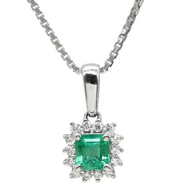 タサキ TASAKI エメラルド ダイヤモンド プラチナシルバー Pt900 エメラルド ダイヤモンド Pt850(チェーン) ネックレス TASAKI プラチナ Pt900