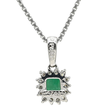 タサキ TASAKI エメラルド ダイヤモンド プラチナシルバー Pt900 エメラルド ダイヤモンド Pt850(チェーン) ネックレス TASAKI プラチナ Pt900