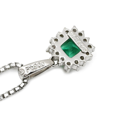 タサキ TASAKI エメラルド ダイヤモンド プラチナシルバー Pt900 エメラルド ダイヤモンド Pt850(チェーン) ネックレス TASAKI プラチナ Pt900
