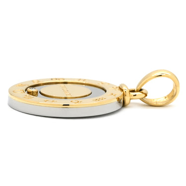 ブルガリ BVLGARI ホロスコープ イエローゴールド×シルバー K18YG ステンレススチール ダイヤモンド ペンダントトップ 18K 750YG SS 星座 星占い 1Pダイヤ