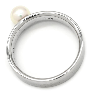 タサキ TASAKI パール 5.4mm パールホワイト×ホワイトゴールド K18WG パール リング 指輪 TASAKI 真珠 Au750 18K 18金 WG 13号