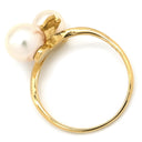 ミキモト MIKIMOTO パール デザインリング ホワイト×イエローゴールド K18YG パール リング 指輪 MIKIMOTO 18K 750 YG 真珠 2粒 2石 6.5号