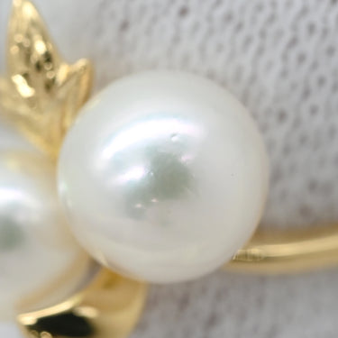 ミキモト MIKIMOTO パール デザインリング ホワイト×イエローゴールド K18YG パール リング 指輪 MIKIMOTO 18K 750 YG 真珠 2粒 2石 6.5号